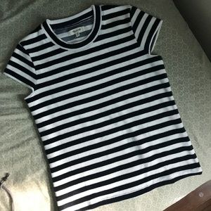 Madewell Velour Crewneck Tee in Meg Stripe